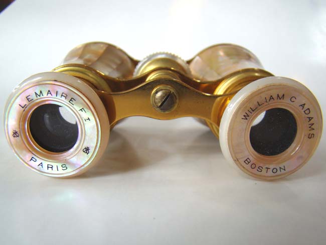 A pair of late 19th century Mother-of-pearl mounted Opera Glasses signed "Lemaire, Paris and William C. Adams, Boston" — image 3